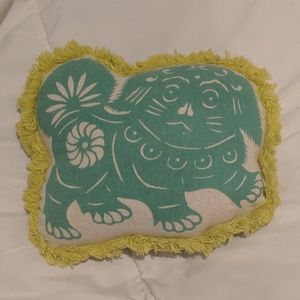 ADORABLE Turquoise & Yellow MINI Pillow